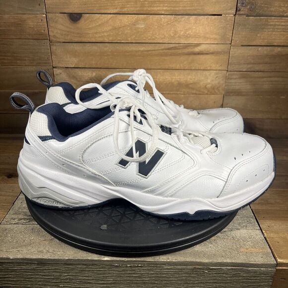 New Balance 624 Mens Sz 11.5 2E White Navy Cross Training Lace Up Shoes MX624WN2 - Picture 1 of 10